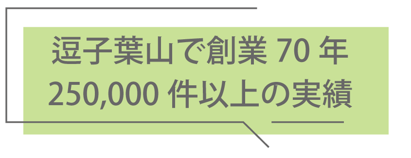 逗子葉山で創業70年、250,000件以上の実績